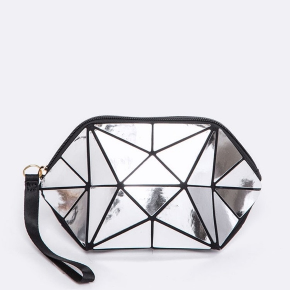 Silver Cosmetic Makeup Case & Bag - Picture 1 of 6
